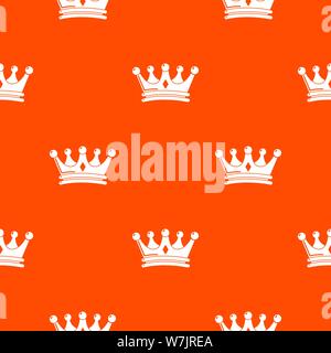 Regal crown pattern vector orange Stock Vector