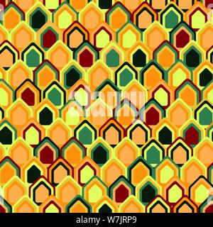 colorful seamless vector pattern with house like shapes Stock Vector