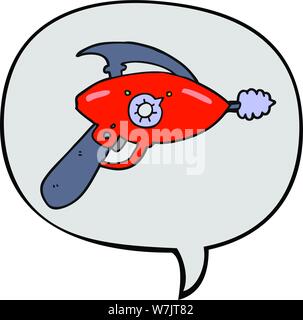 cartoon ray gun with speech bubble Stock Vector