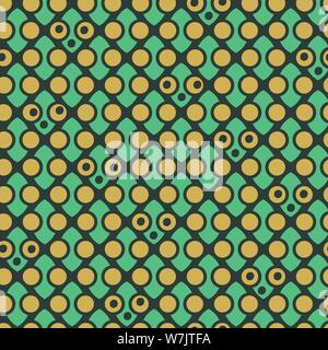 seamless geometric vector pattern with green alien heads Stock Vector