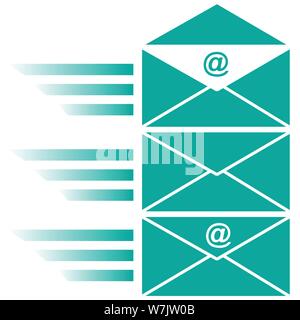 Envelope - concept of email, color vector illustration Stock Vector