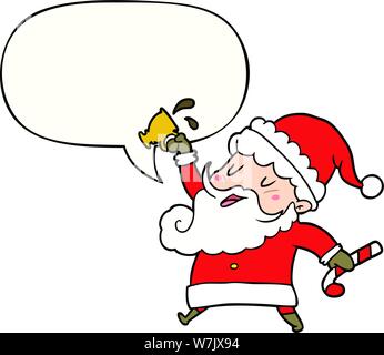 cartoon santa claus with hot cocoa with speech bubble Stock Vector