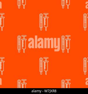 Thermometer syringe pattern vector orange Stock Vector