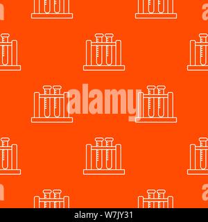 Medical test tubes pattern vector orange Stock Vector