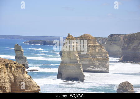 --FILE--Landscape of The Twelve Apostles, a collection of limestone stacks off the shore of the Port Campbell National Park, by the Great Ocean Road i Stock Photo