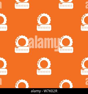 Paintball field tire barricade pattern vector orange Stock Vector