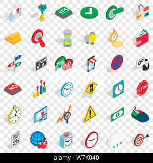 Speedometer icons set, isometric style Stock Vector