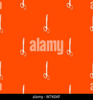 Medical scissors pattern vector orange Stock Vector