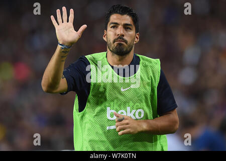 BARCELONA, 04-08-2019, FC Barcelona v Arsenal FC, of Joan Gamper Trophy. Camp Nou Stadium. Luis Suarez of FC Barcelona Stock Photo