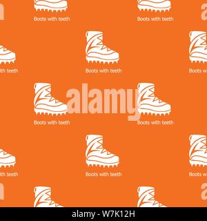 Mountaineer shoes pattern vector orange Stock Vector