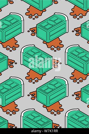 Portable toilet pattern seamless. WC Street palstic background. vector texture Stock Vector