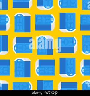 Portable toilet pattern seamless. WC Street palstic background. vector texture Stock Vector