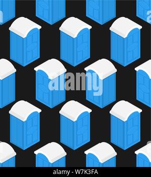 Portable toilet pattern seamless. WC Street palstic background. vector texture Stock Vector