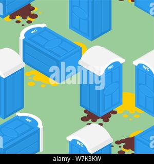 Portable toilet pattern seamless. WC Street palstic background. vector texture Stock Vector