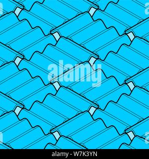 Ocean wave isometric style pattern seamless. waves vector background Stock Vector