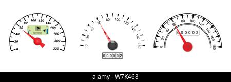 scale of the speedometer car dashboard, rendering speed, simple design Stock Vector