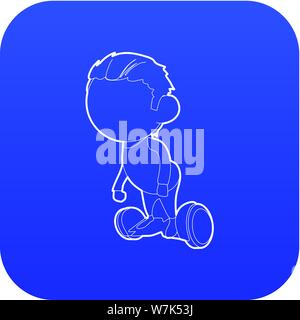 Boy on segway icon blue vector Stock Vector