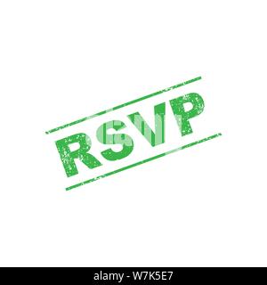 Rsvp stamp sign with grunge effect. Vector eps10 Stock Vector