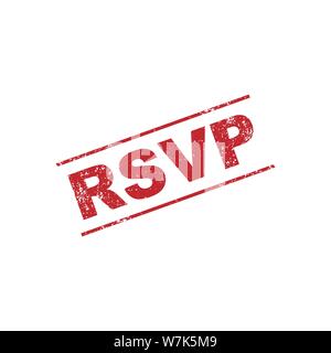 Rsvp stamp sign with grunge effect. Vector eps10 Stock Vector