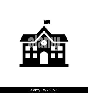 School building icon simple design on white background Stock Vector