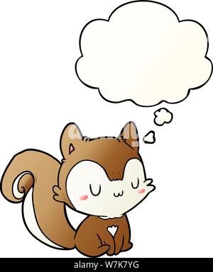cartoon squirrel with thought bubble in smooth gradient style Stock Vector