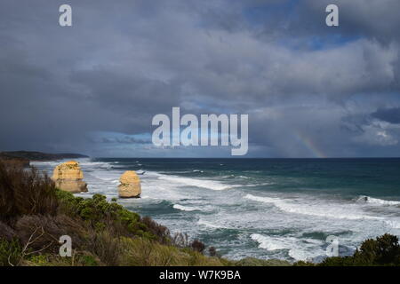 --FILE--Landscape of The Twelve Apostles, a collection of limestone stacks off the shore of the Port Campbell National Park, by the Great Ocean Road i Stock Photo