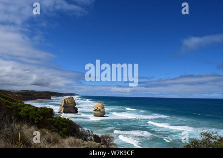 --FILE--Landscape of The Twelve Apostles, a collection of limestone stacks off the shore of the Port Campbell National Park, by the Great Ocean Road i Stock Photo