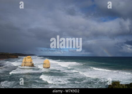 --FILE--Landscape of The Twelve Apostles, a collection of limestone stacks off the shore of the Port Campbell National Park, by the Great Ocean Road i Stock Photo