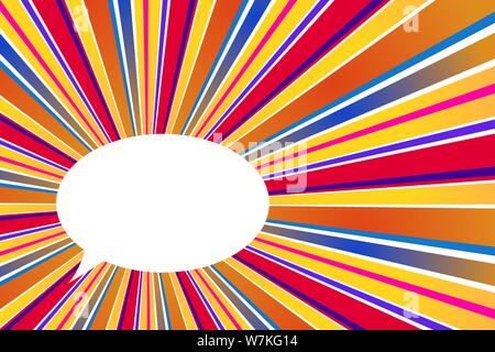 speech bubble on a bright orange star burst background Stock Vector