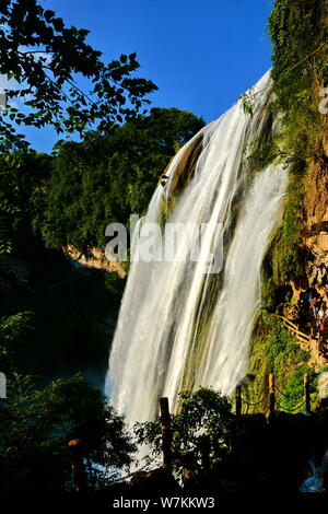 --FILE--View of the Huangguoshu Waterfall scenic spot in Anshun city, southwest China's Guizhou province, 25 July 2017. Stock Photo