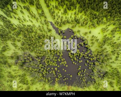 Aerial view of the Chishanhu Provincial Wetland Park in Chuzhou city, east China's Anhui province, 17 August 2017. Stock Photo