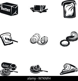Swirl butter icon set. Simple set of 9 swirl butter vector icons for web design isolated on white background Stock Vector