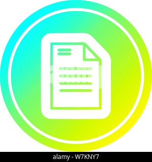 official document circular icon with cool gradient finish Stock Vector ...