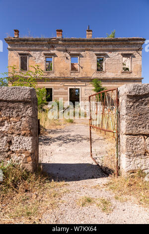 Derelict abandoned house at Vrbnik, Croatia Stock Photo