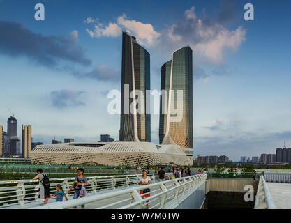 View of the Nanjing International Youth Cultural Centre, also known as the Youth Olympic Center, designed by Iraqi-British architect Zaha Hadid in Nan Stock Photo