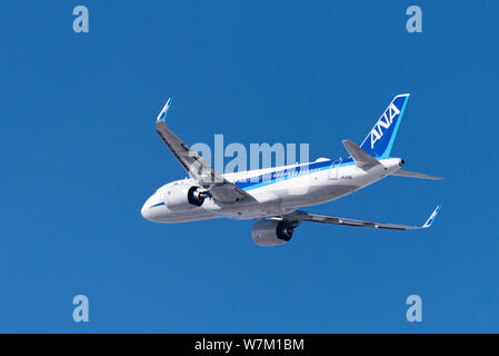 All Nippon Airways (ANA) Airbus A321 NEO taxiing at Tokyo Haneda
