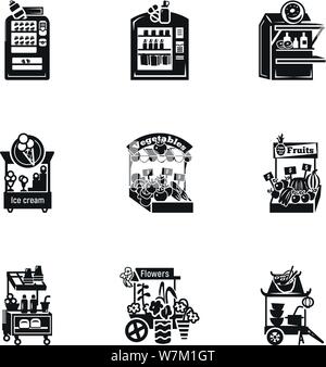Street shop icon set. Simple set of 9 street shop vector icons for web design isolated on white background Stock Vector