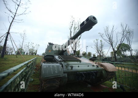A Type 83 152 mm self-propelled howitzer (SPH) of Chinese PLA's (Peoples Liberation Army) Air Force is on display at a military theme park to mark the
