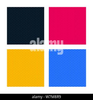 Colorful backgrounds with honeycomb textures. Abstract background set. Stock Vector