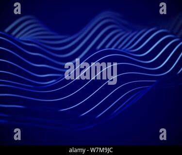 Big data abstract visualization: hills on digital information surface. Stock Vector