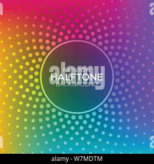 Colorful gradient background with halftone texture. Rainbow abstract background. Stock Vector