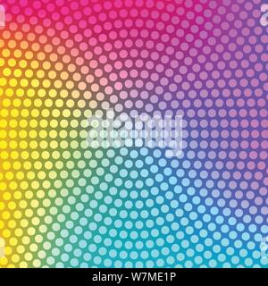 Colorful gradient background with circular dotted texture. Rainbow abstract background. Stock Vector