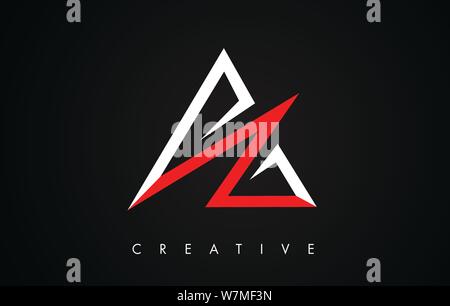 A letter logo with Black and Red Monogram Swashes Design Vector ...