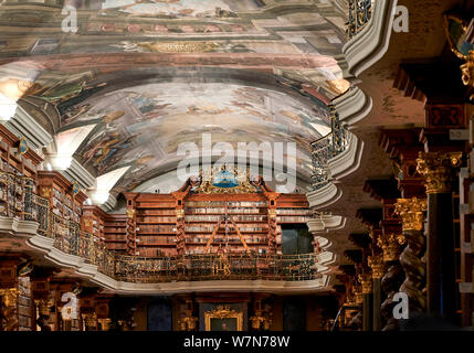 Prague Czech Republic. The baroque library inside Klementinum Stock Photo