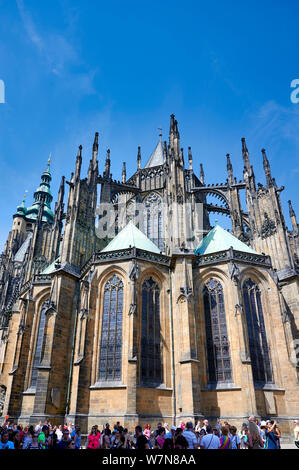 Prague Czech Republic. St. Vitus Cathedral inside Prague castle complex Stock Photo