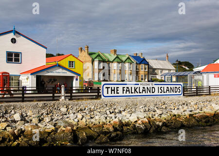 Port Stanley, captial of the Falklands; East Falkland, Falkland Islands, South Atlantic Ocean.  February 2007. Stock Photo