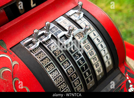 Close up old fashioned cash register Stock Photo