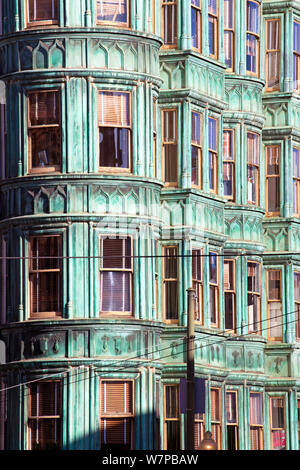 Window detail of Columbus Tower, San Francisco, California, USA, June 2011 Stock Photo