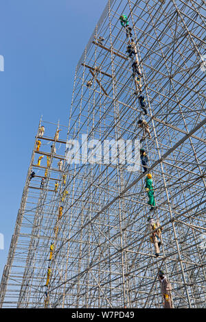 Scaffolding construction being erected in Central Doha, Doha, Qatar ...