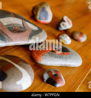 Collection of painted rocks Stock Photo